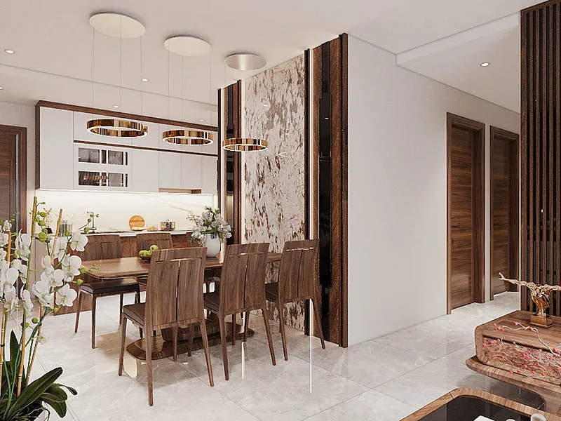 Ánh Kim Vân Đá — Phòng khách gỗ óc chó · Quận 7