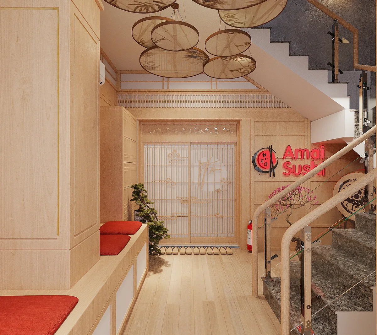 Đèn Giấy Ban Mai — Nhà hàng sushi hai tầng · Quận 7