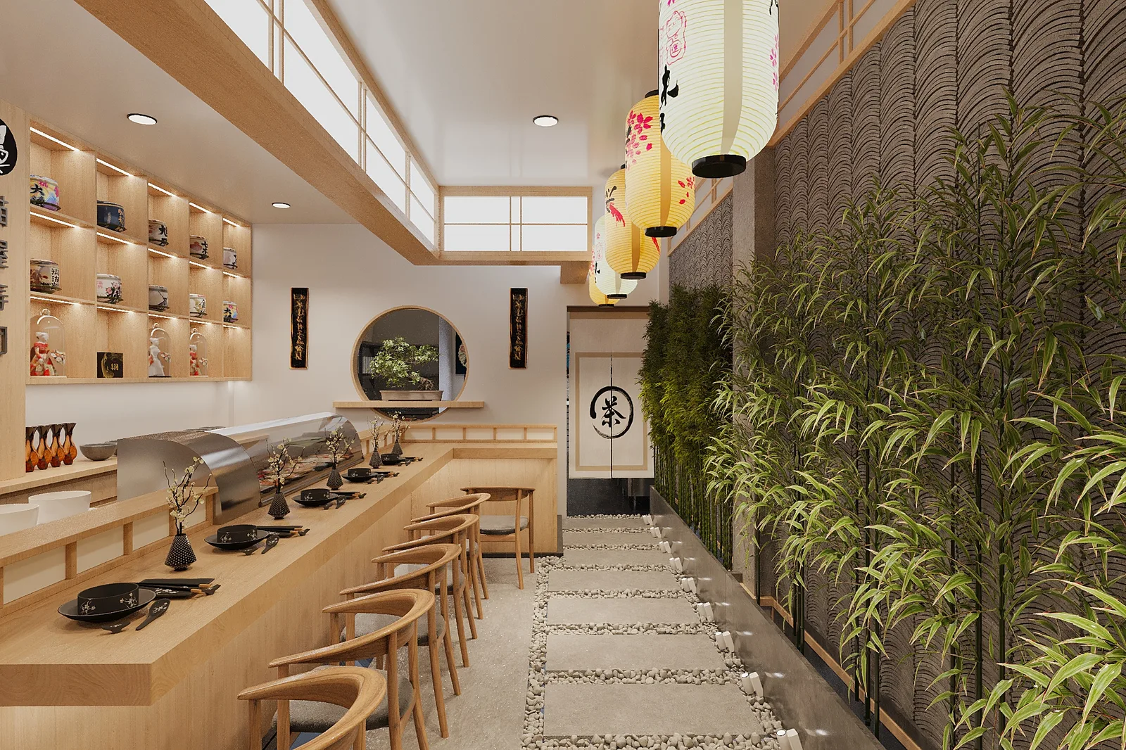 Đèn Giấy Ban Mai — Nhà hàng sushi hai tầng · Quận 7