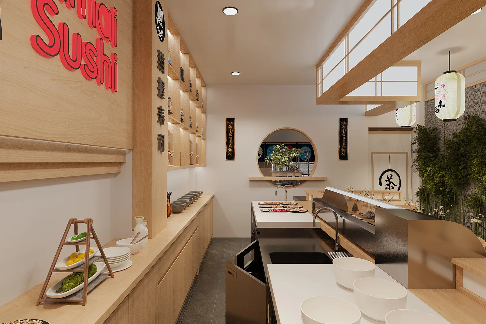 Đèn Giấy Ban Mai — Nhà hàng sushi hai tầng · Quận 7