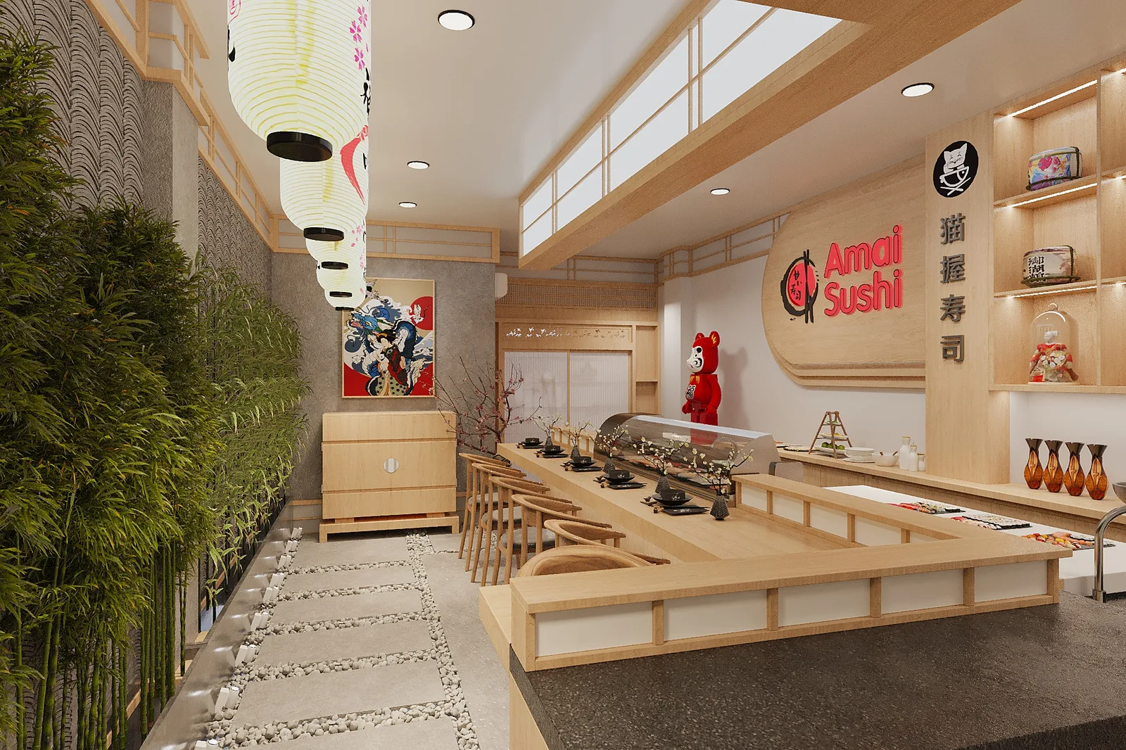 Đèn Giấy Ban Mai — Nhà hàng sushi hai tầng · Quận 7