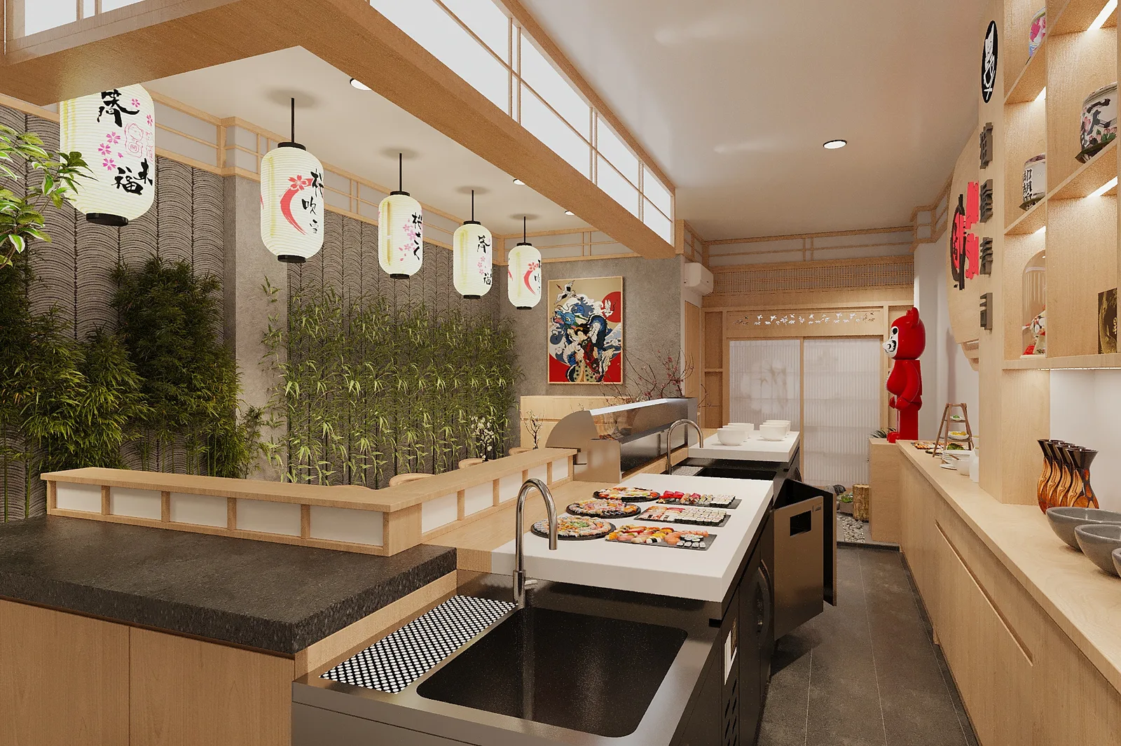 Đèn Giấy Ban Mai — Nhà hàng sushi hai tầng · Quận 7