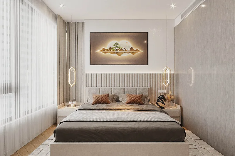 Hình Học Ánh Vàng — Phòng ngủ · Lumière Riverside