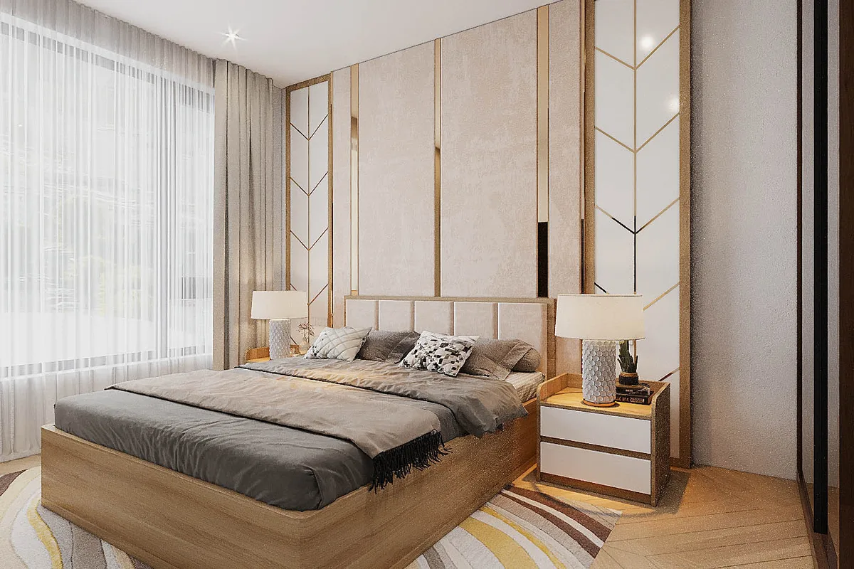 Hình Học Ánh Vàng — Phòng ngủ · Lumière Riverside