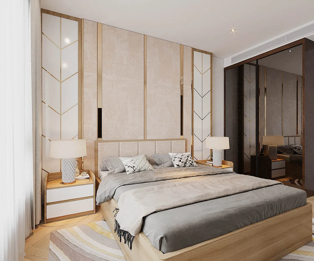Hình Học Ánh Vàng — Phòng ngủ · Lumière Riverside