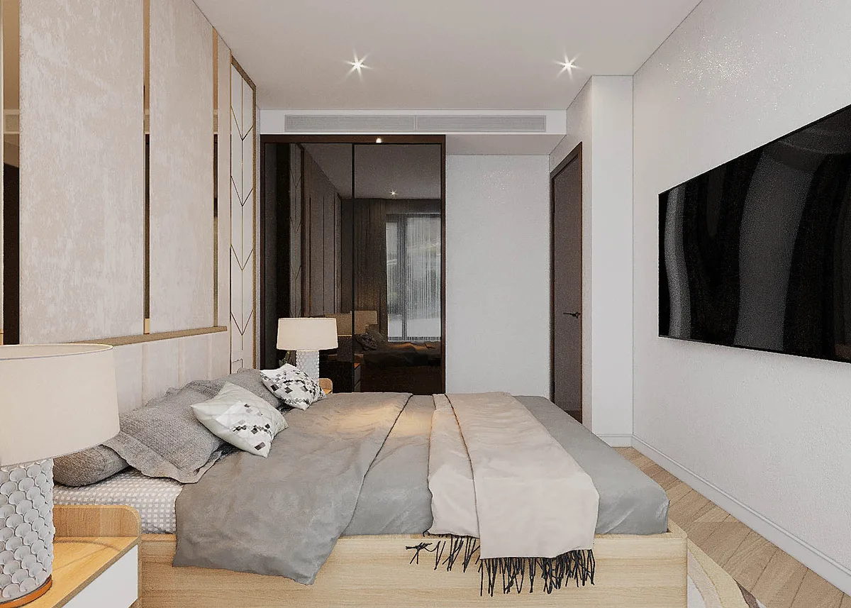 Hình Học Ánh Vàng — Phòng ngủ · Lumière Riverside