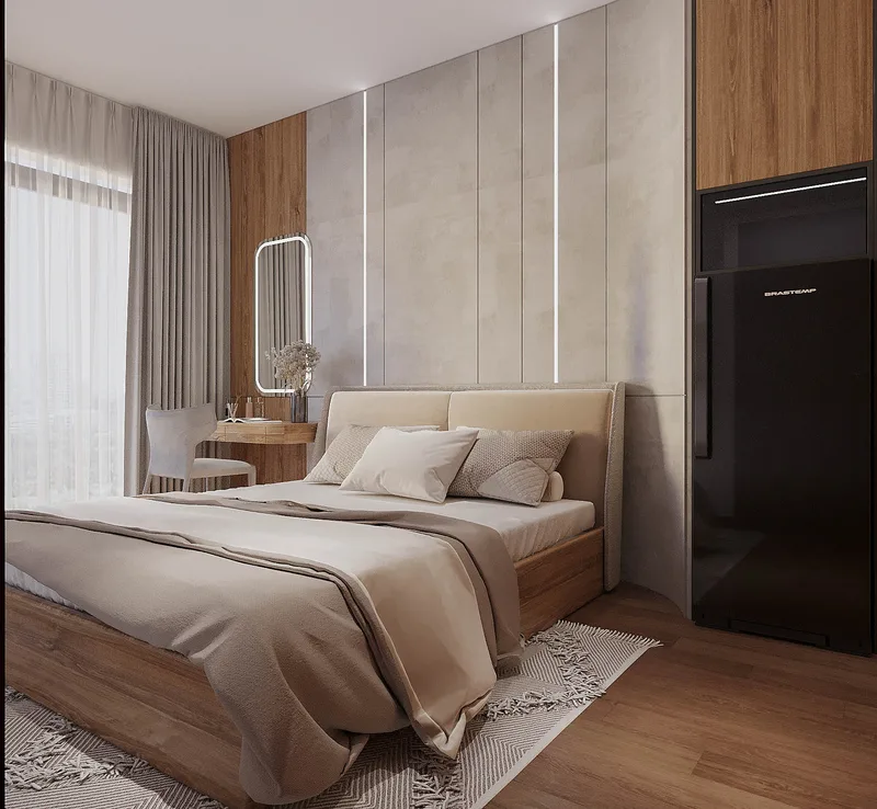 Khám Gỗ Sồi — Căn hộ 2 phòng ngủ · Akari City