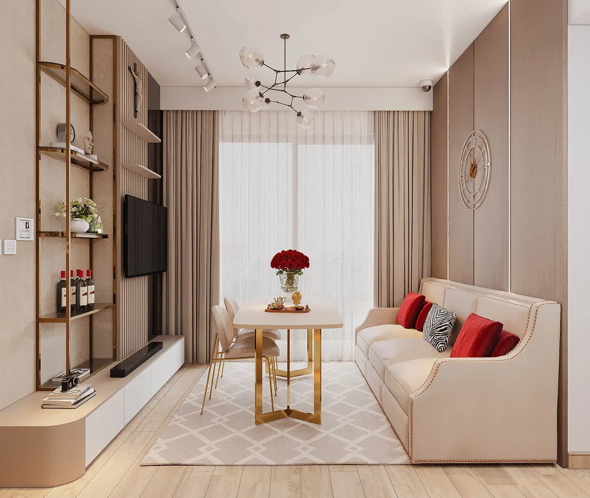 Khung Đồng Kính Khói — Căn hộ 2 phòng ngủ · Masteri Centre Point