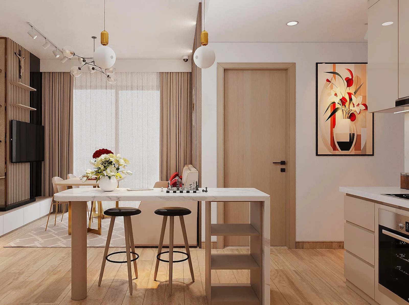 Khung Đồng Kính Khói — Căn hộ 2 phòng ngủ · Masteri Centre Point