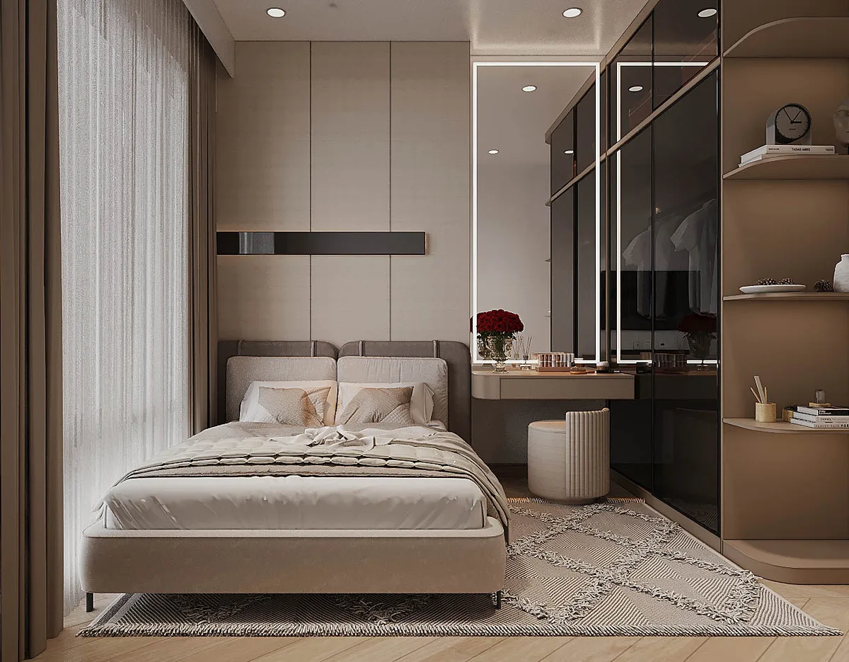 Khung Đồng Kính Khói — Căn hộ 2 phòng ngủ · Masteri Centre Point