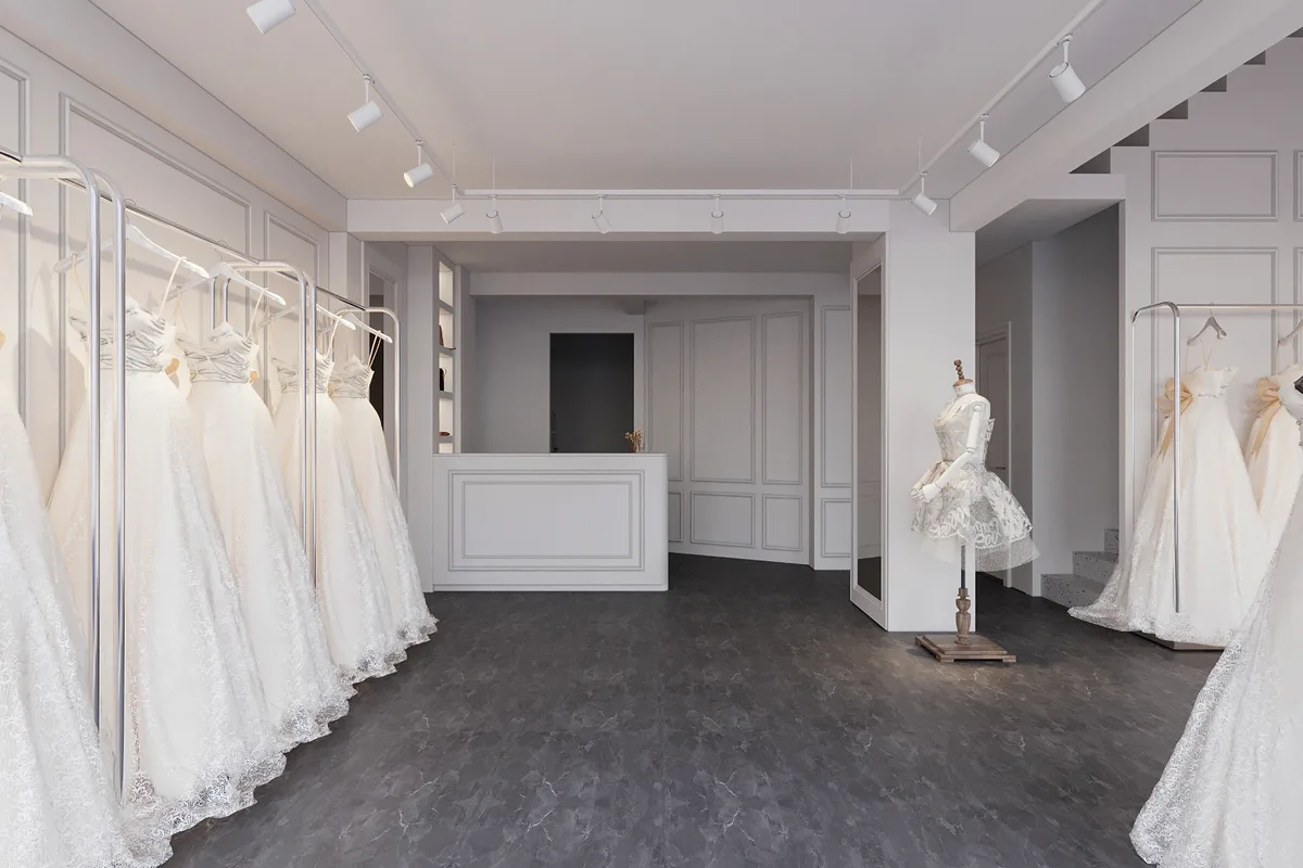 Sảnh Váy Trắng — Studio áo cưới, tầng 1 · Bình Thạnh