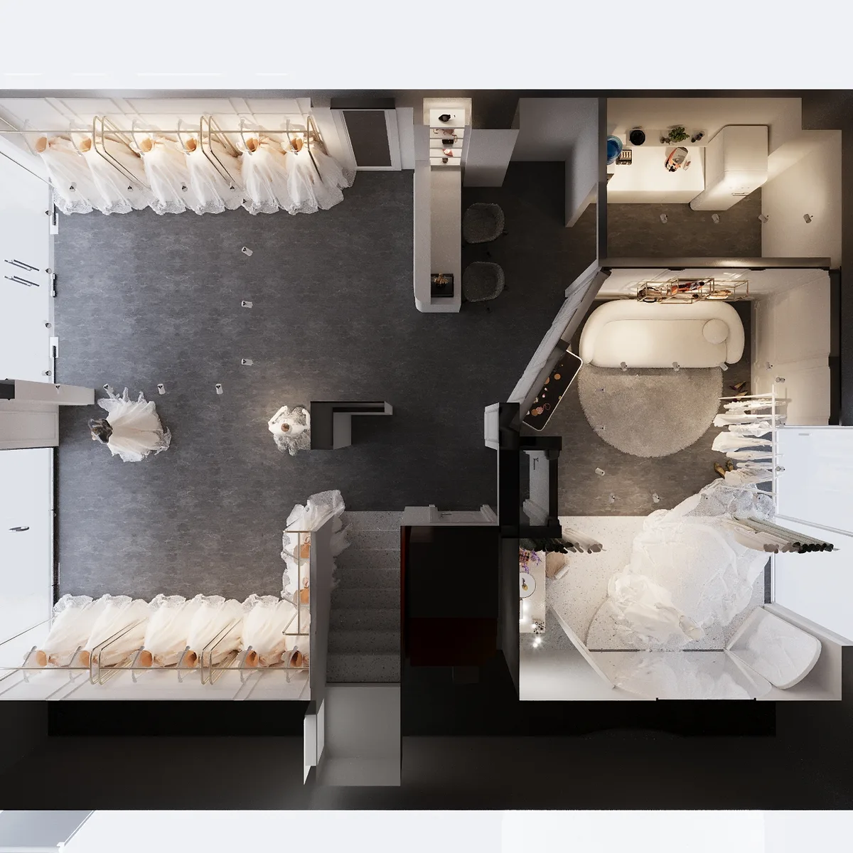 Sảnh Váy Trắng — Studio áo cưới, tầng 1 · Bình Thạnh